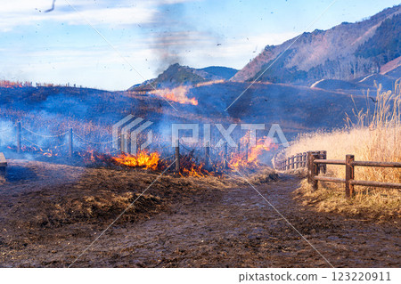 2025年2月15日焚山日，索尼高原，在入口廣場點燃焚山火。 123220911