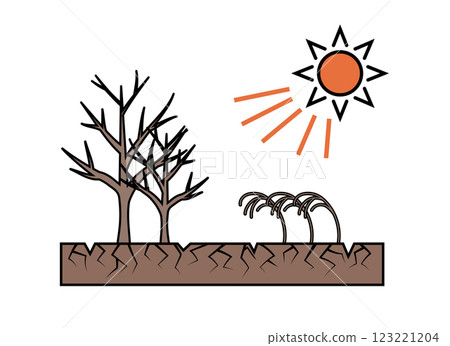 Extreme weather drought icon illustration 123221204