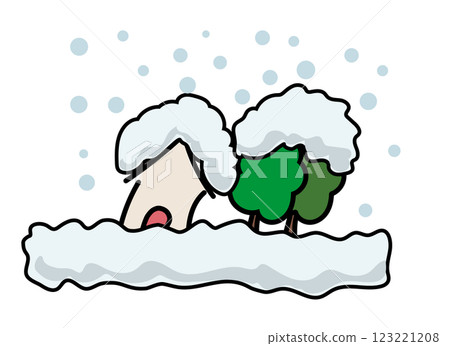 Abnormal weather heavy snow icon illustration 123221208
