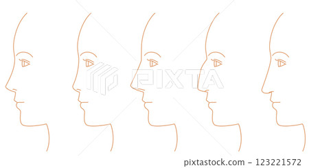 一名女性的個人資料。鼻子形狀圖 123221572