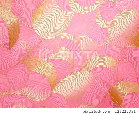Japanese paper texture image material: pink and gold 123222351