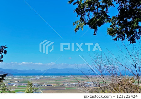 Lake Biwa as seen from the remains of Azuchi Castle's castle tower 123222424
