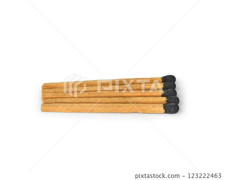 Wooden match close-up isolated on white background 123222463