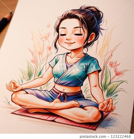 一位女士鍛煉的插圖 123222468