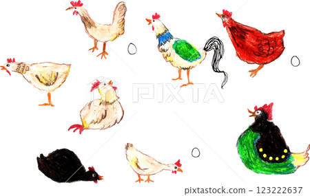 Cute chick illustrations 123222637