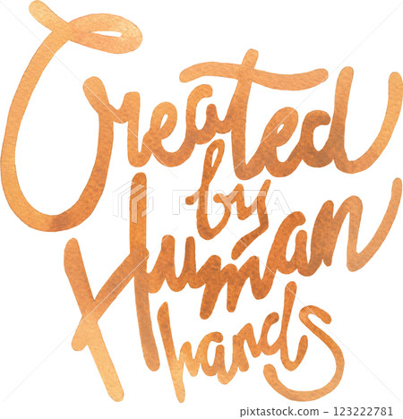 Created by human hands. Hand-lettered watercolor inscription for a small businesses. 123222781