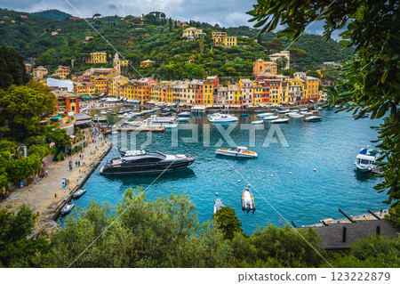 Great cityscape with moored boats and yachts, Portofino, Liguria, Italy Great cityscape with moored boats and yachts, Portofino, Liguria, Italy 123222879