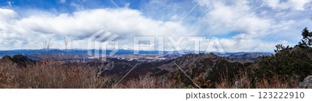 Panoramic view of the north from the summit of Mt. Ontake (Tochigi) - Nikko to Yaita mountains 123222910