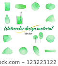 Watercolor design material illustration set (vector) Watercolor design material illustration set (vector) 123223122