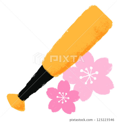Simple illustration, crayon touch, spring baseball Simple illustration, crayon touch, spring baseball 123223546