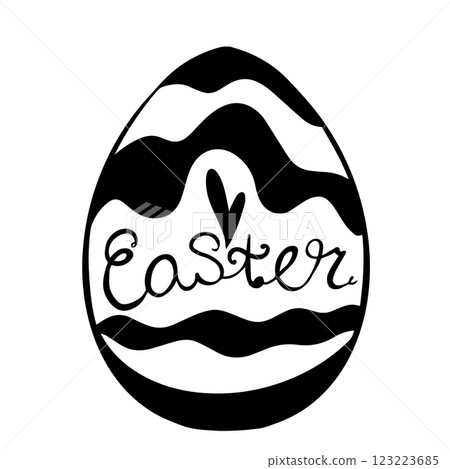 Easter egg doodle style. Happy easter hand drawn isolated on white background. Vector illustration. Easter egg doodle style. Happy easter hand drawn isolated on white background. Vector illustration. 123223685