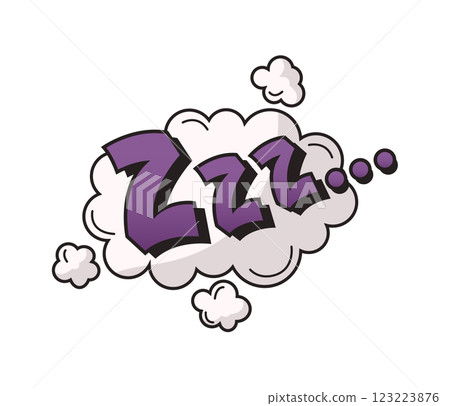 Comic Style ZZZ in Speech Bubble Concept Illustration Comic Style ZZZ in Speech Bubble Concept Illustration 123223876