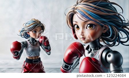 dynamic 3d robot boxers ready for battle in intense sports action 123224084