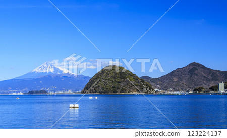 Mount Fuji and Awashima Island seen from Suruga Bay 123224137