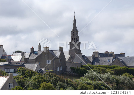 Aerial view of the Saint-Budoc church in Porspoder 123224184