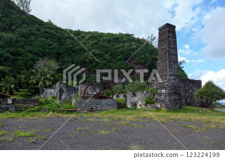 Ruins of the chimney Le Piton in Saint-Joseph de la Reunion 123224199