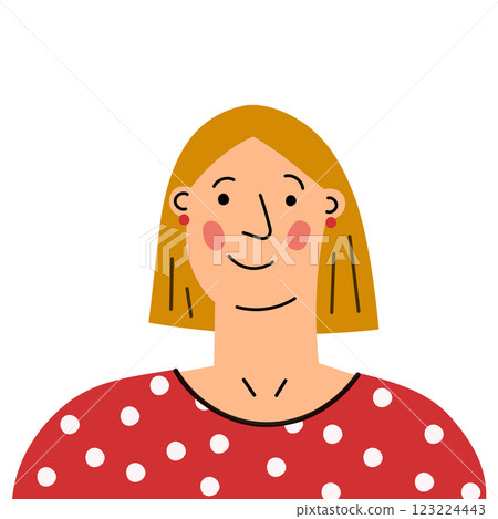 Smiling Woman Vector cute Portrait 123224443