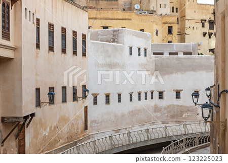 Street with a water canal. Fez. Morocco. 123225023