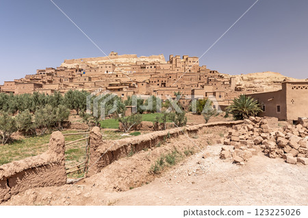 View from backyard of clay cityof Ait Benhaddou, Morocco. View from backyard of clay cityof Ait Benhaddou, Morocco. 123225026