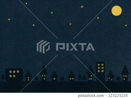 插圖素材背景素材夜空城市景觀 123225235