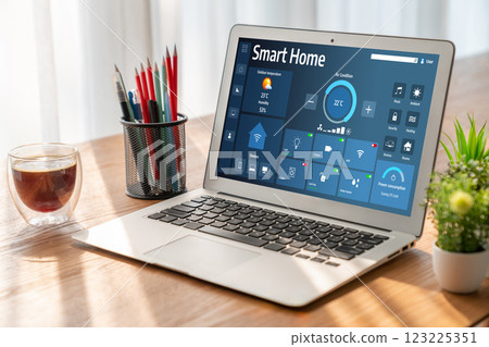 Smart home technology, centric remote control system digital dashboard snugly Smart home technology, centric remote control system digital dashboard snugly 123225351
