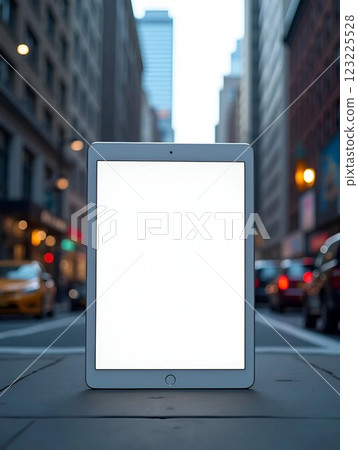 empty blank billboard on street 123225528