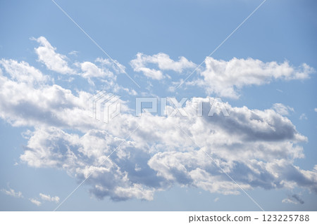 春天的天空，藍天，晴朗，二月[神奈川縣伊勢原市] 123225788