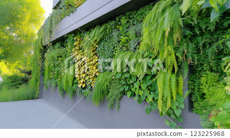 Urban nature meets architecture with vertical planting Urban nature meets architecture with vertical planting 123225968