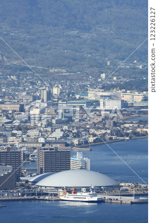 Sunport Takamatsu, the newly built Anabuki Arena Kagawa (Kagawa Prefectural Arena) and the area around Takamatsu Port 123226127