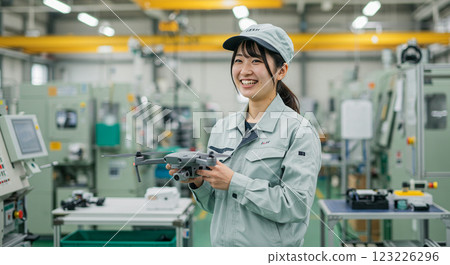 Worker with a drone Worker with a drone 123226296