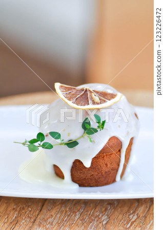 lemon pound cake or lemon cheese cake ,cheese cake or lemon cake or friands 123226472