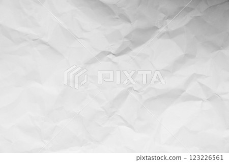Grunge wrinkled white color paper textured background with copy space. Use for decoration or layer 123226561