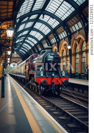 英國復古鐵路風格插畫_03 123226951