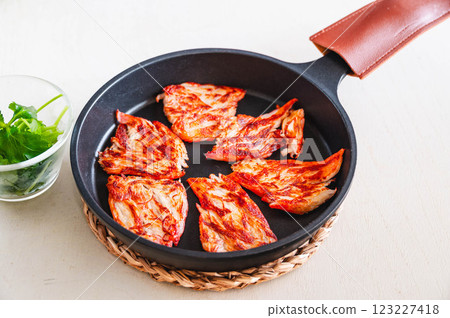 Pan-fried crab sticks Pan-fried crab sticks 123227418
