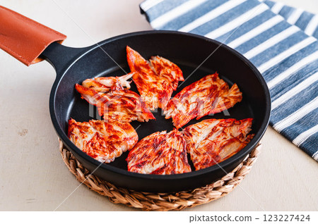 Pan-fried crab sticks Pan-fried crab sticks 123227424