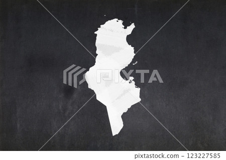 Map of Tunisia drawn on a blackboard Map of Tunisia drawn on a blackboard 123227585