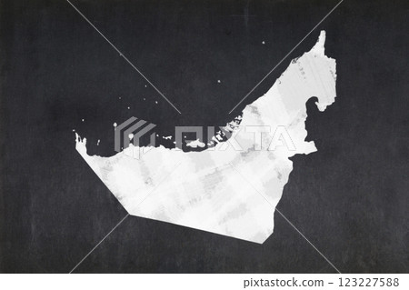 Map of the United Arab Emirates drawn on a blackboard Map of the United Arab Emirates drawn on a blackboard 123227588