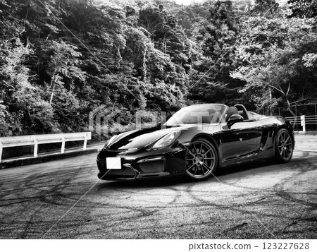 Glossy black open car 123227628