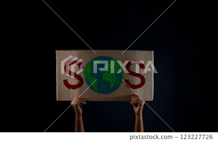 Environmental Concepts. Protest , Activism or Expression for Protect the Earth from a Global Cimate Change Issue. Environmental Concepts. Protest , Activism or Expression for Protect the Earth from a Global Cimate Change Issue. 123227726