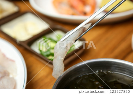 Korean seafood dish. raw fish Sashimi Korean seafood dish. raw fish Sashimi 123227830