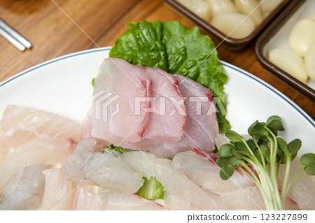 Korean seafood dish. raw fish Sashimi Korean seafood dish. raw fish Sashimi 123227899