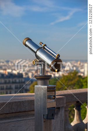 Coin-Operated Binoculars at the Basilica of the Sacred Heart of Paris 123228027