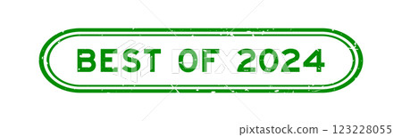 Grunge green best of 2024 word rubber seal stamp on white background 123228055