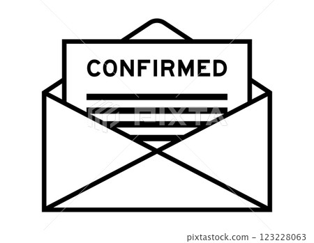 Envelope and letter sign with word confirmed as the headline 123228063