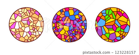 Stained glass rosette vector illustration 123228157