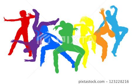 Dancers Silhouette Street Dance Poses Silhouettes 123228216