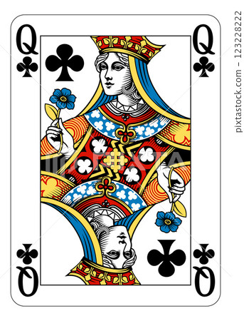 Queen of Clubs Design from Deck of Playing Cards 123228222