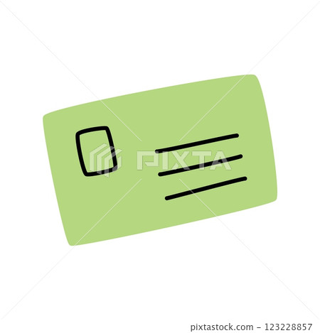 Doodle letter envelope icon hand drawn in a modern minimalistic style 123228857