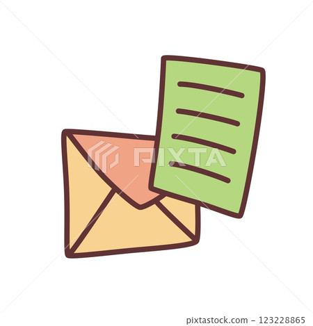 Doodle Open envelope with letter icon hand drawn with thin line 123228865