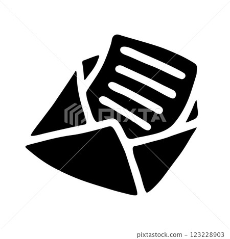 Doodle letter and envelope hand drawn in flat style Doodle letter and envelope hand drawn in flat style 123228903